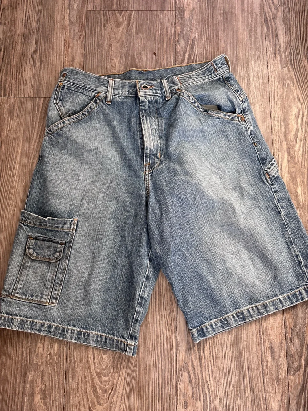 Guess Light Blue Denim Cargo Shorts
